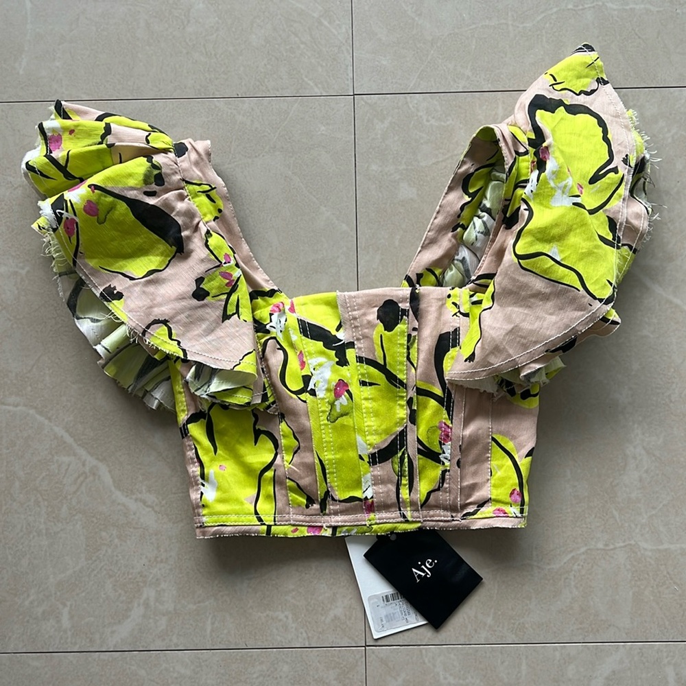 Romantic and playful Aje bustier top size 4